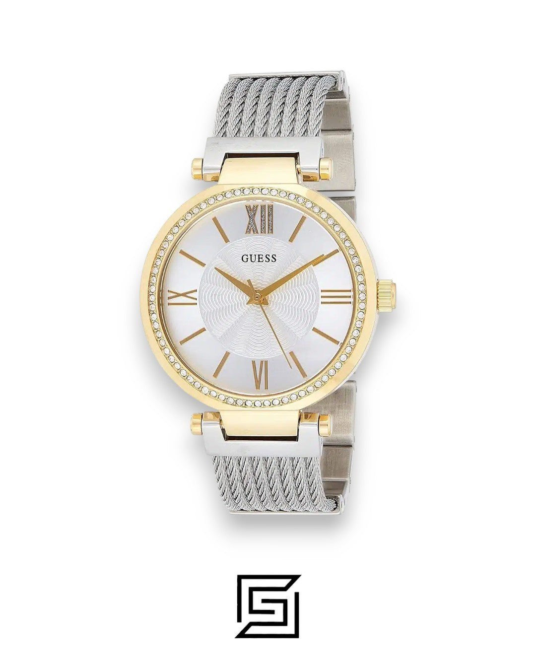 Guess W0638L7 Silver Dial Two-Tone Stainless Steel Women's Watch