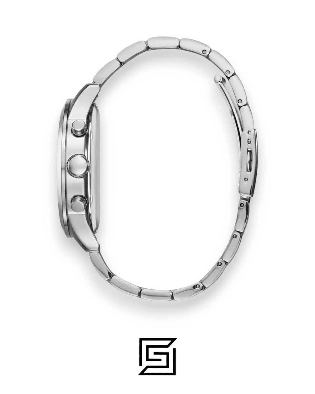 ساعة رجالي كرونوغراف بسوار أسود ومينا سوداء طراز W0668G3 من Guess