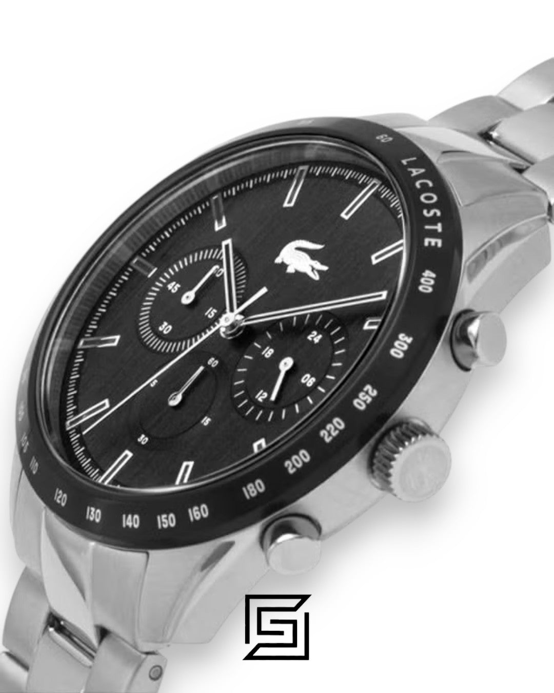 Lacoste 2011079 Chronograph Black Dial Stainless Steel Men's Watch 44mm