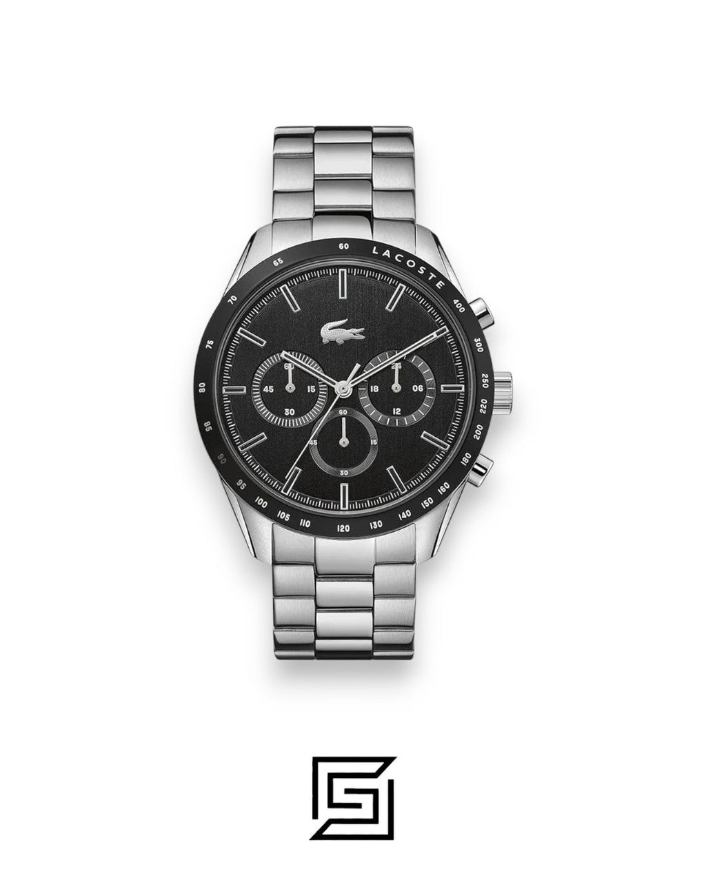 Lacoste 2011079 Chronograph Black Dial Stainless Steel Men's Watch 44mm