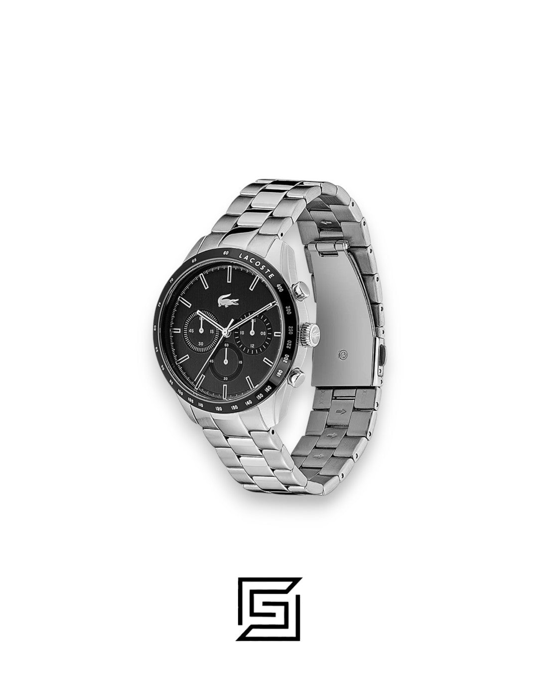 Lacoste 2011079 Chronograph Black Dial Stainless Steel Men's Watch 44mm
