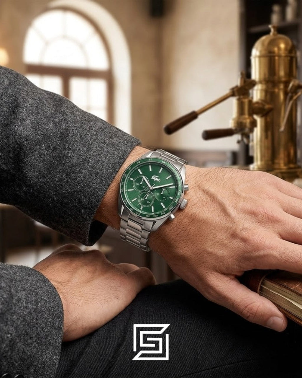 Lacoste 2011346 Green Dial Chronograph Stainless Steel Men's Watch