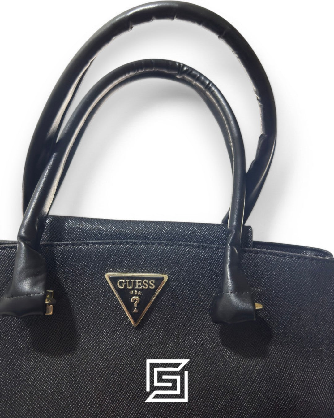leather GUESS ALEXIE GIRLFRIEND SATCHEL BB841606 Gold acc - BLACK