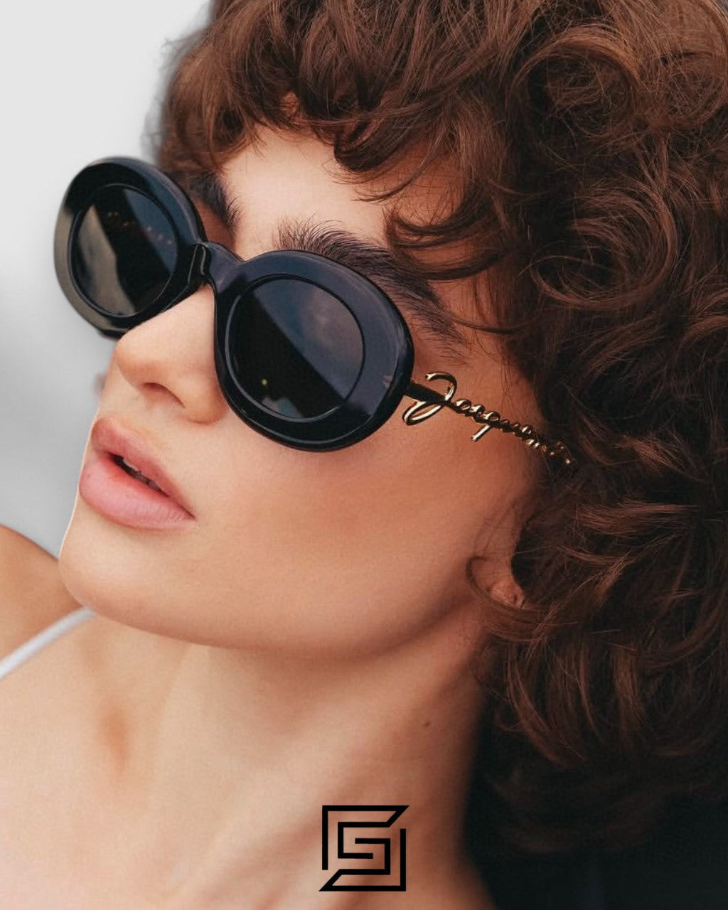 JACQUEMUS 235AC عدسات خضراء فاتحة وإطار أرجواني شفاف