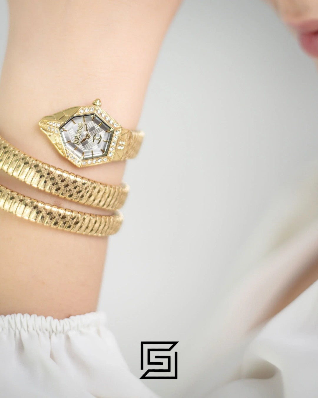 Just Cavalli JC1L304M0025 Gold Tone Mother of Pearl Dial Watch