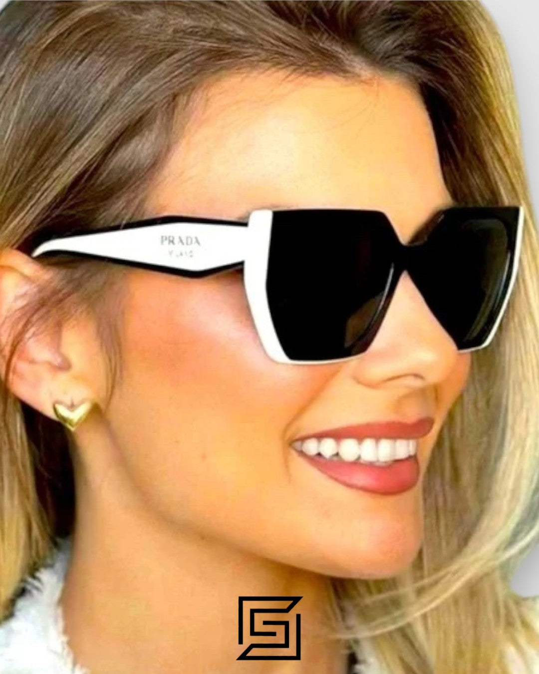 Prada PR15WS Light Brown Lenses Blue Frame