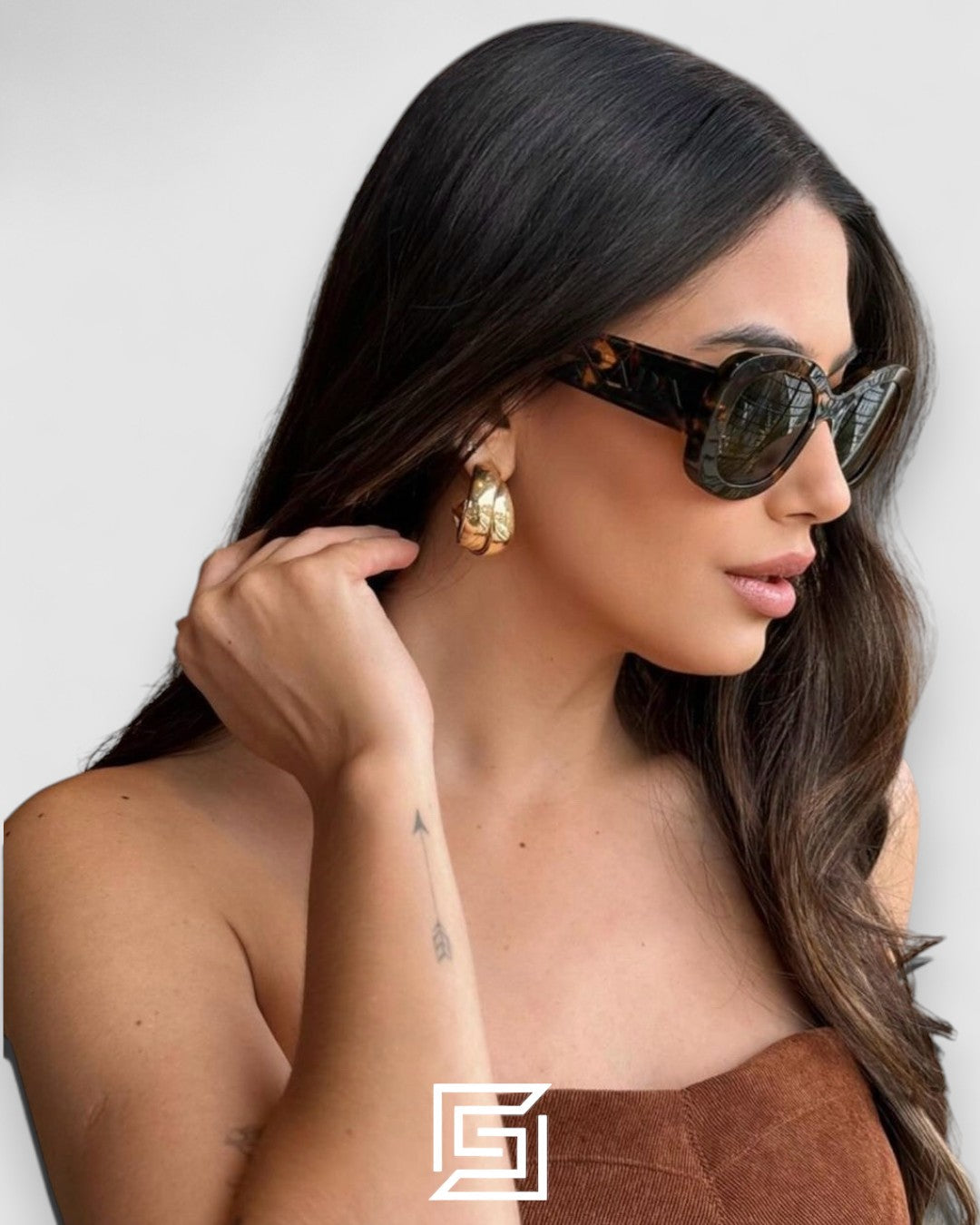 Prada PRA 13S Grey Lenses Black Frame