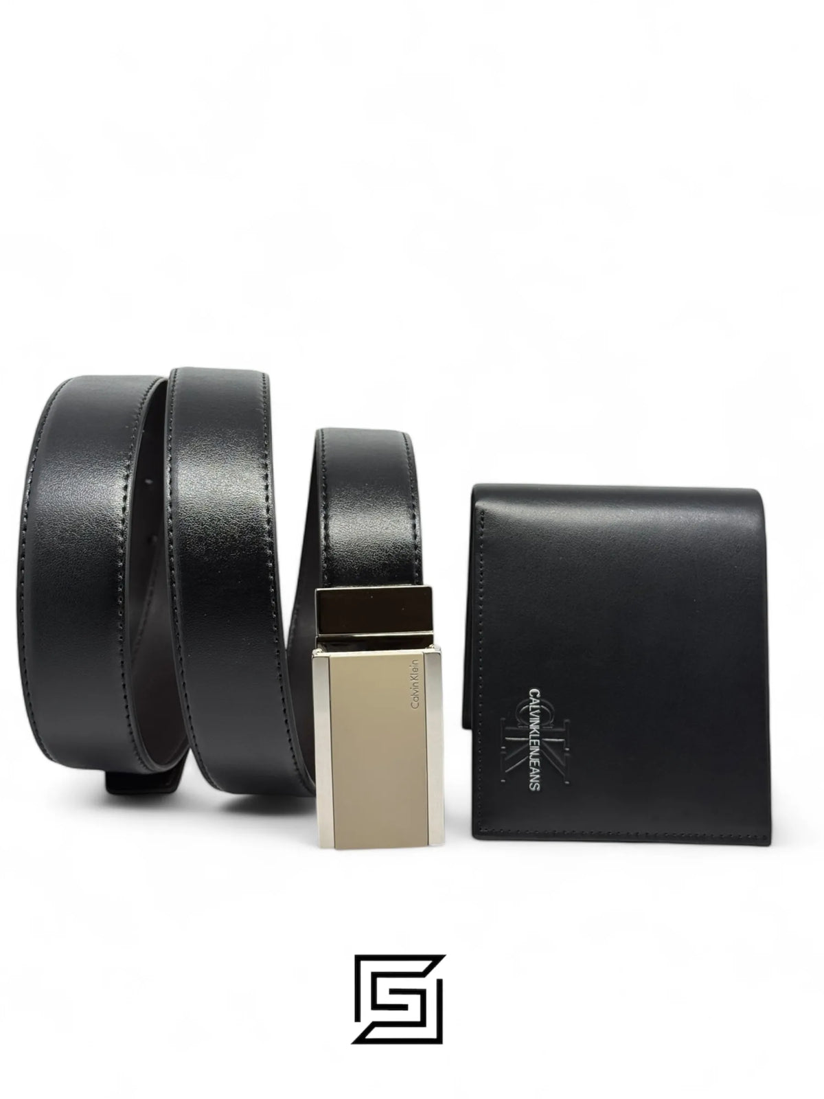 Calvin Klein leather CK SET BELT AND WALLET CK LOGO MODEL 5