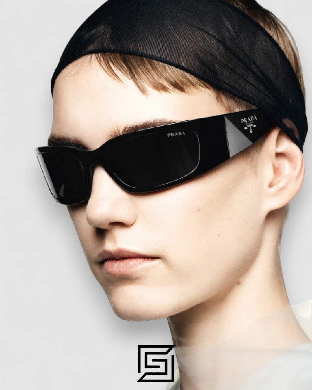 Prada SPR A14 Brown Lenses Black Frame