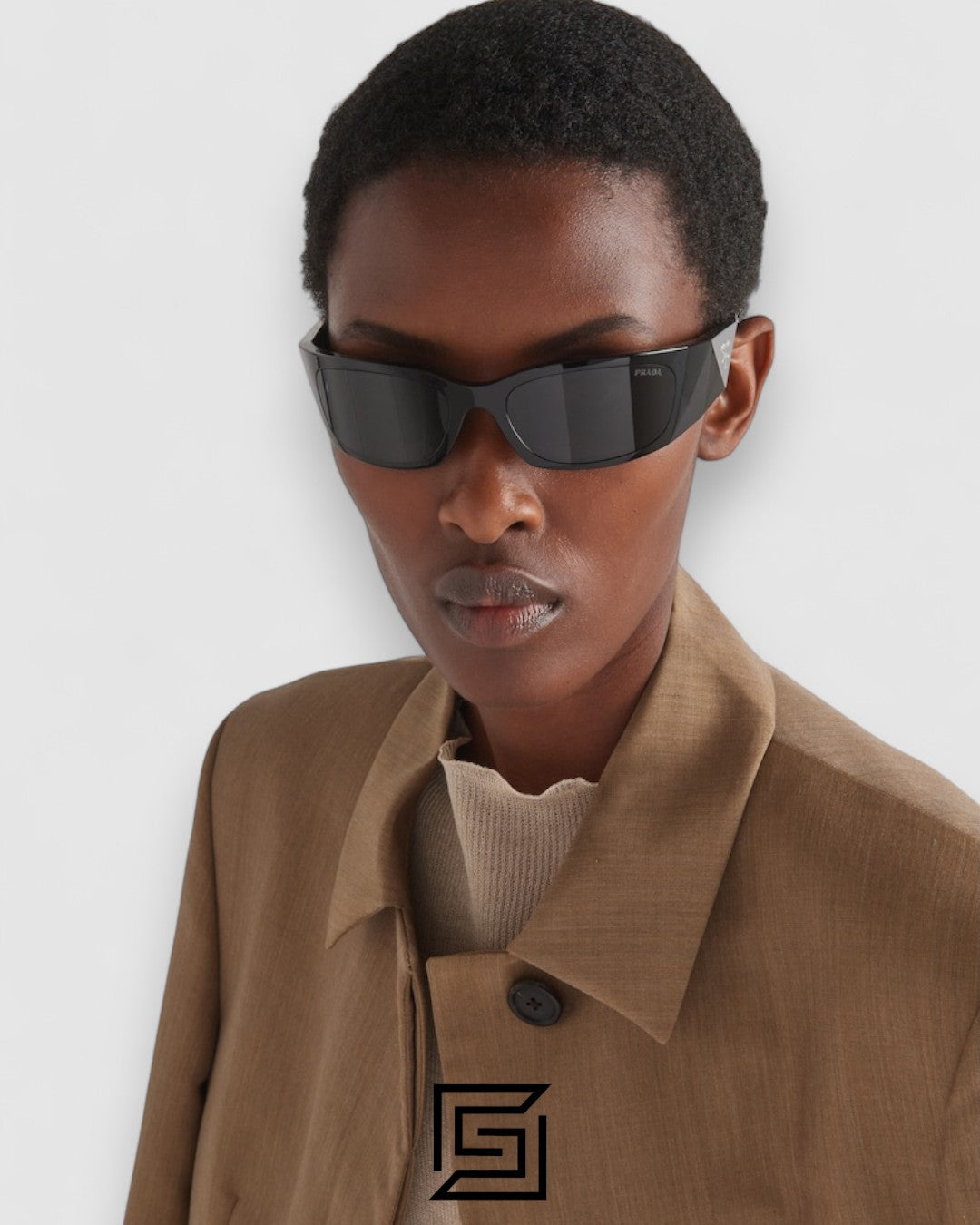 Prada SPR A14 Brown Lenses Black Frame