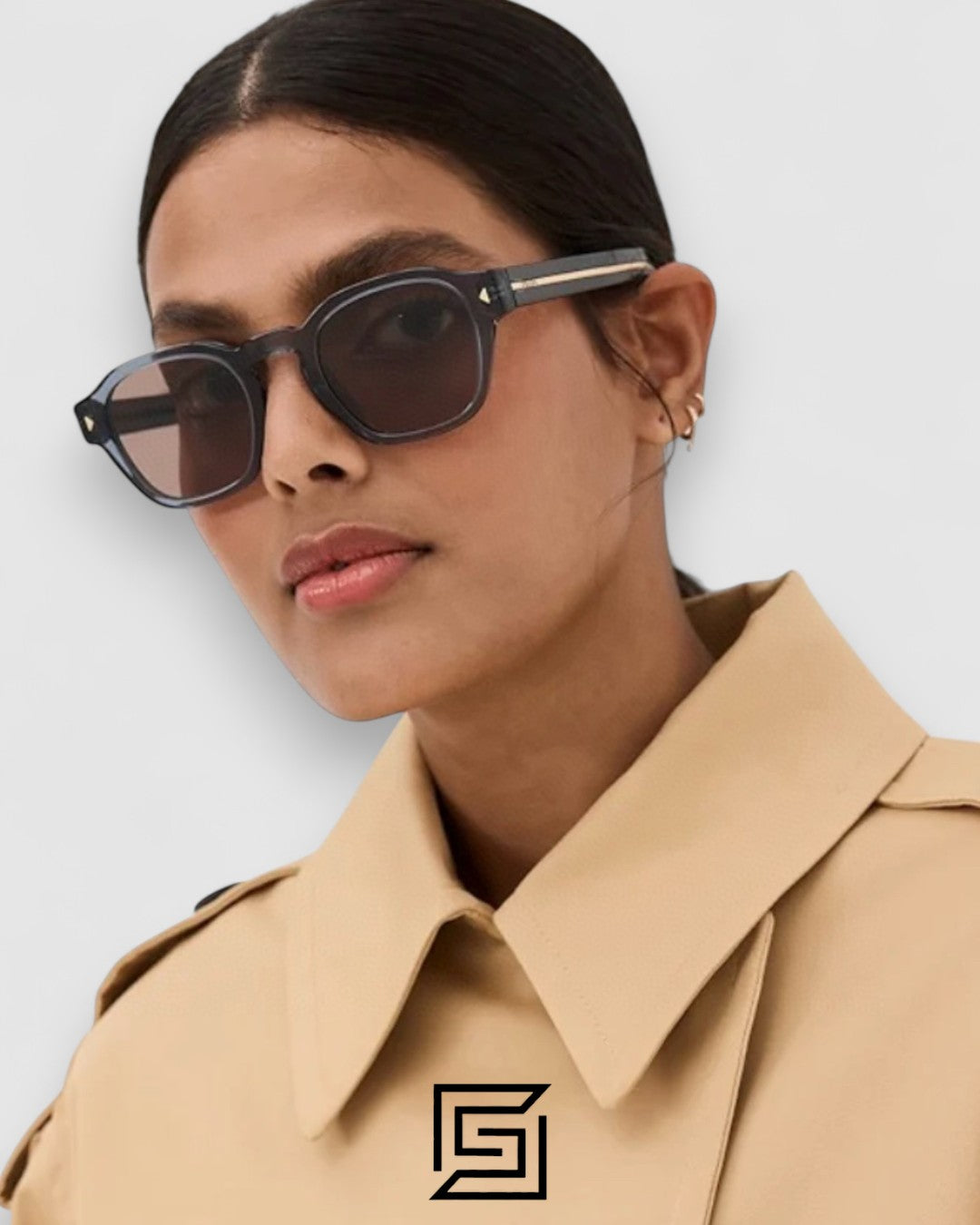 Prada SPR A16 Blue Lenses Tiger Brown Frame