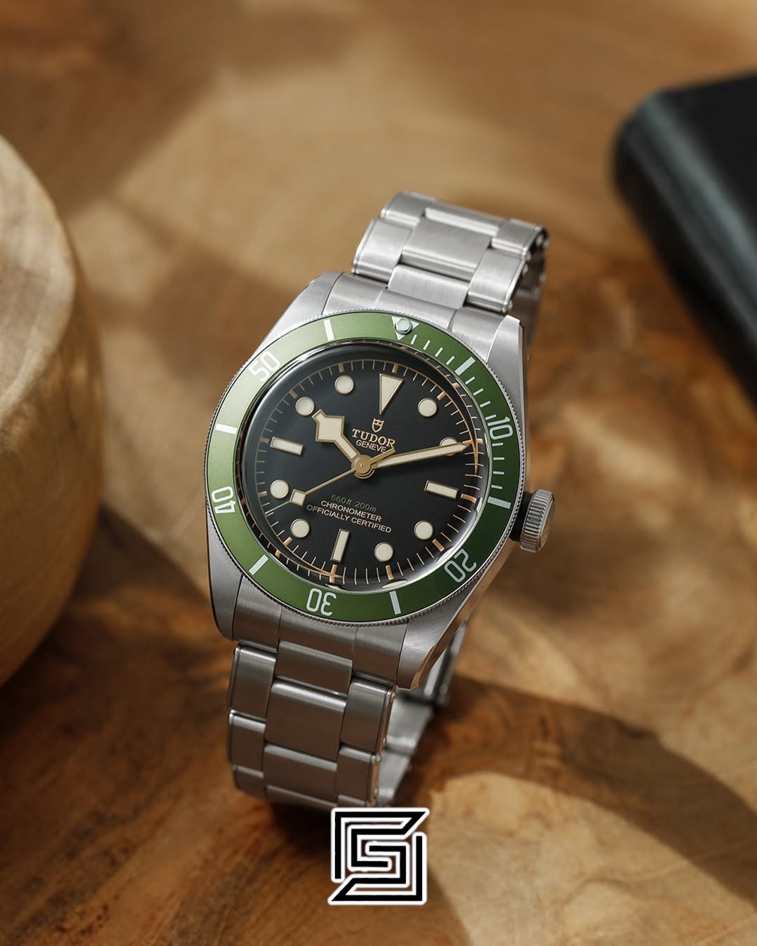 TUDOR Black Bay GREEN Gold Points Flat