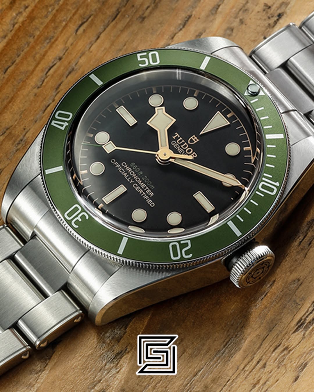 TUDOR Black Bay GREEN Gold Points Flat