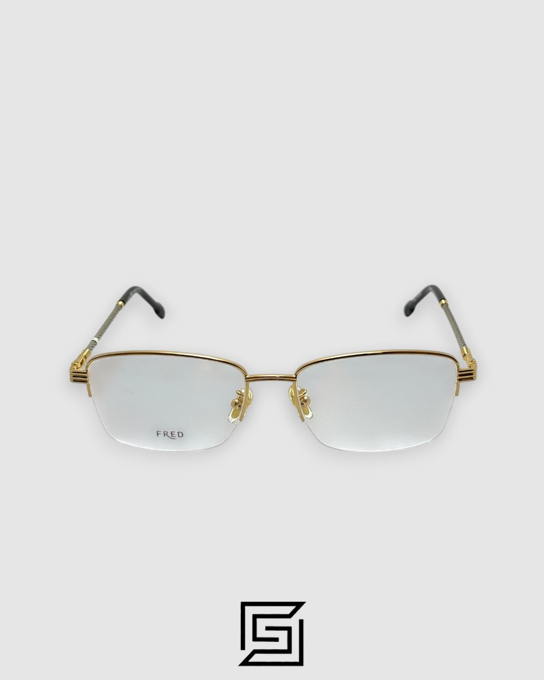FRED FG50031U Optical Glasses - Half-Rim Silver and Gold Frame