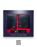 PASSCASE 3 PCS HILFIGER LETTERS PATTERN/BLACK