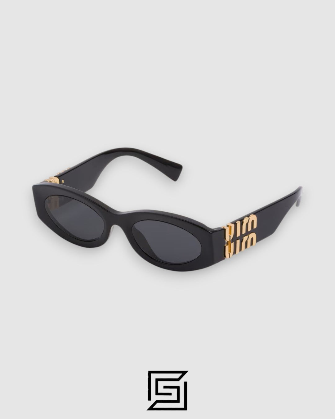 Miu Miu SMU11w عدسات سوداء وإطار أسود