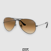 Ray Ban RB3025 AVIATOR MEDIUM 55 نظارة شمسية للجنسين - بني_بني