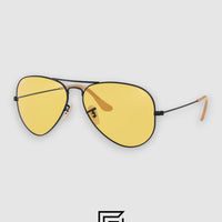 نظارات شمسية Ray Ban RB3025 AVIATOR MEDIUM 55 للجنسين - gun_yellow