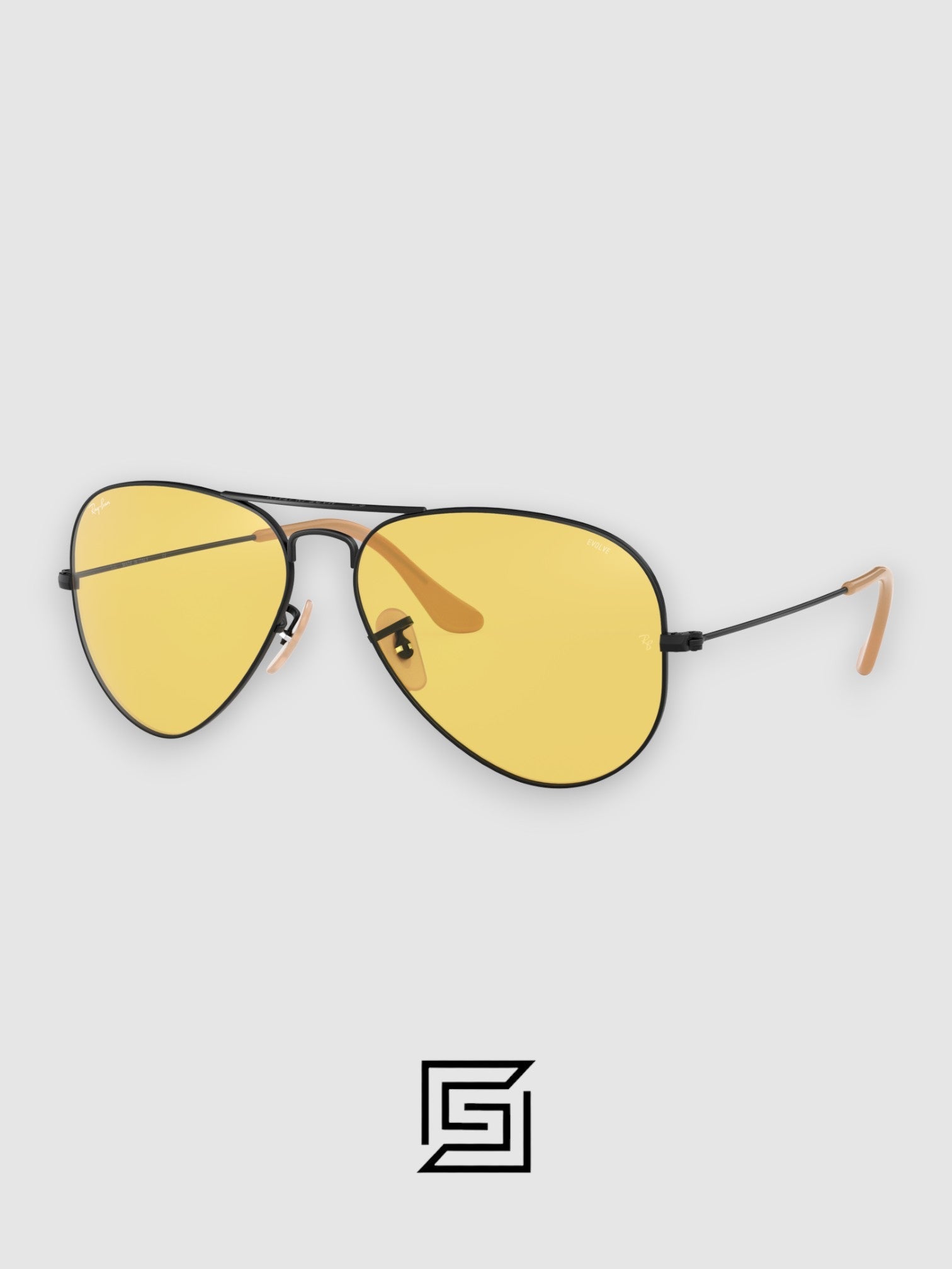 نظارات شمسية Ray Ban RB3025 AVIATOR MEDIUM 55 للجنسين - gun_yellow