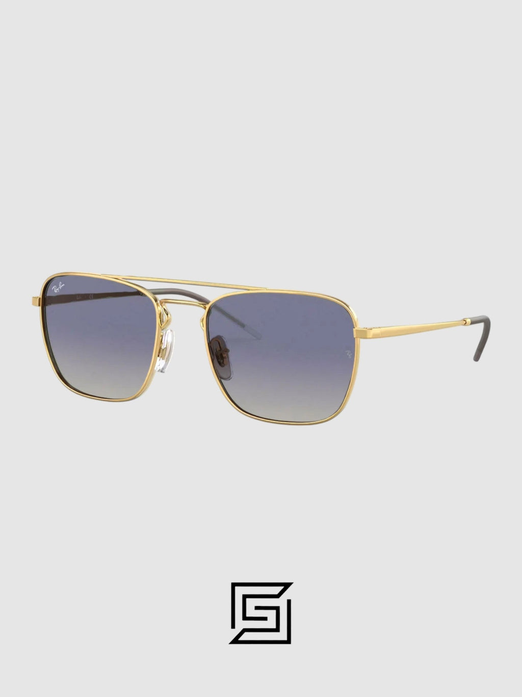 Ray Ban RB3588 Sunglasses Unisex - GOLD-BLUE