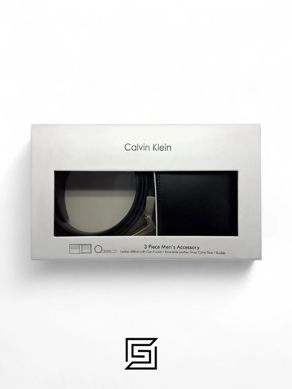 Calvin Klein leather CK SET BELT AND WALLET CK LOGO MODEL 6