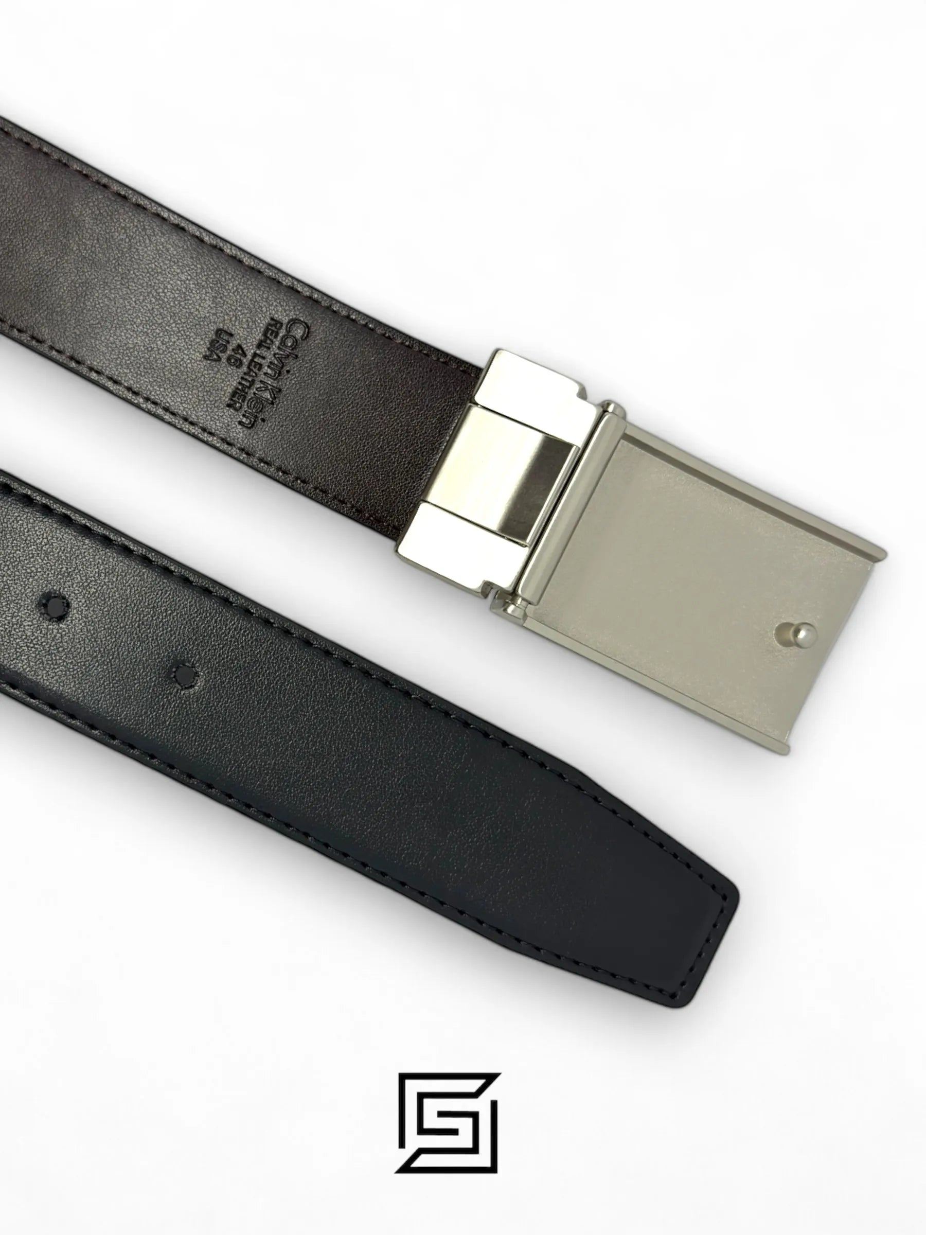 Calvin Klein leather CK SET BELT AND WALLET CK LOGO MODEL 6