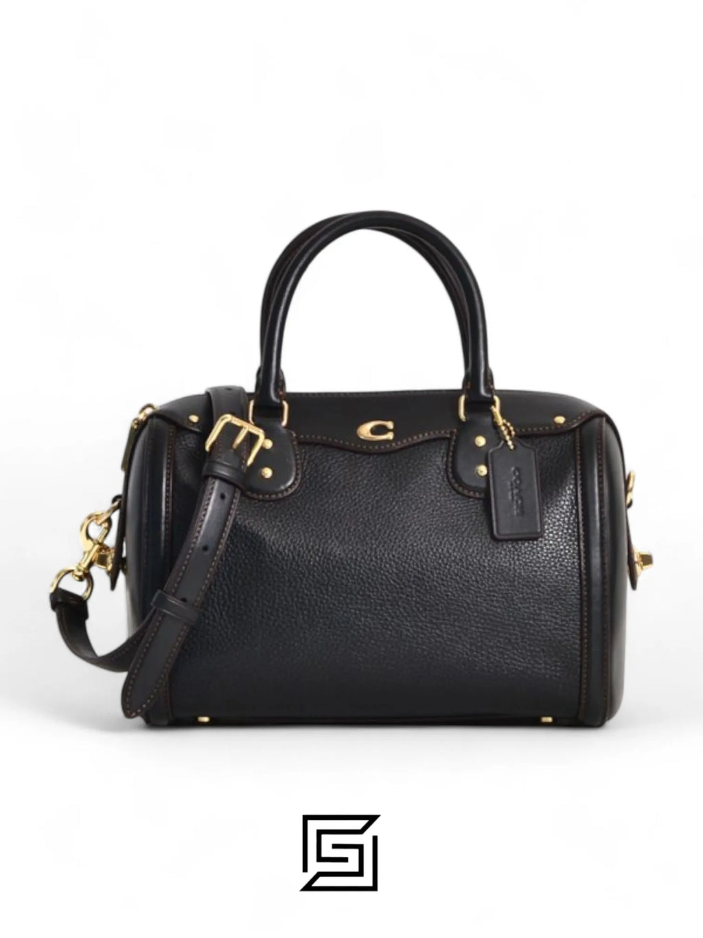 leather Coach F37862 Ivie Bennet Satchel Black