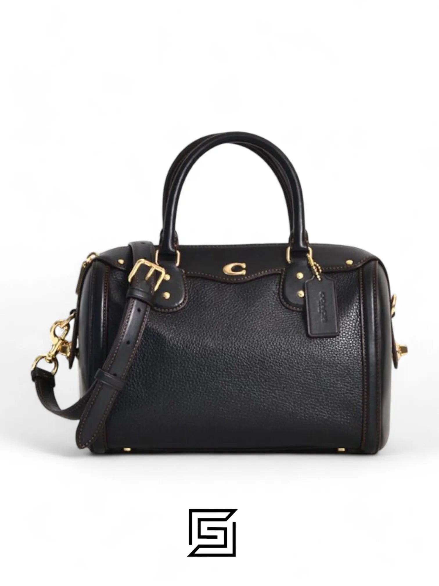 leather Coach F37862 Ivie Bennet Satchel Black