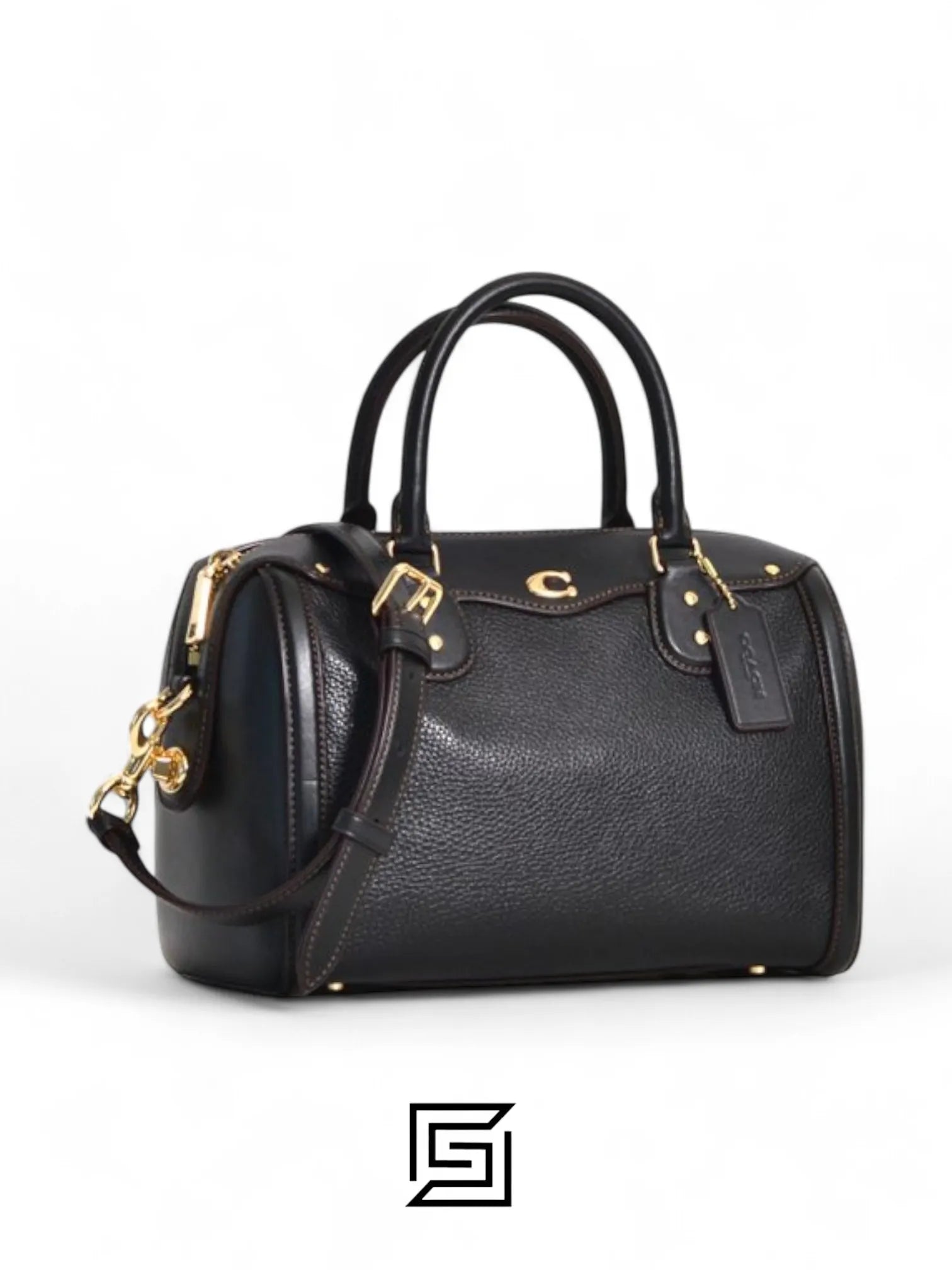 leather Coach F37862 Ivie Bennet Satchel Black