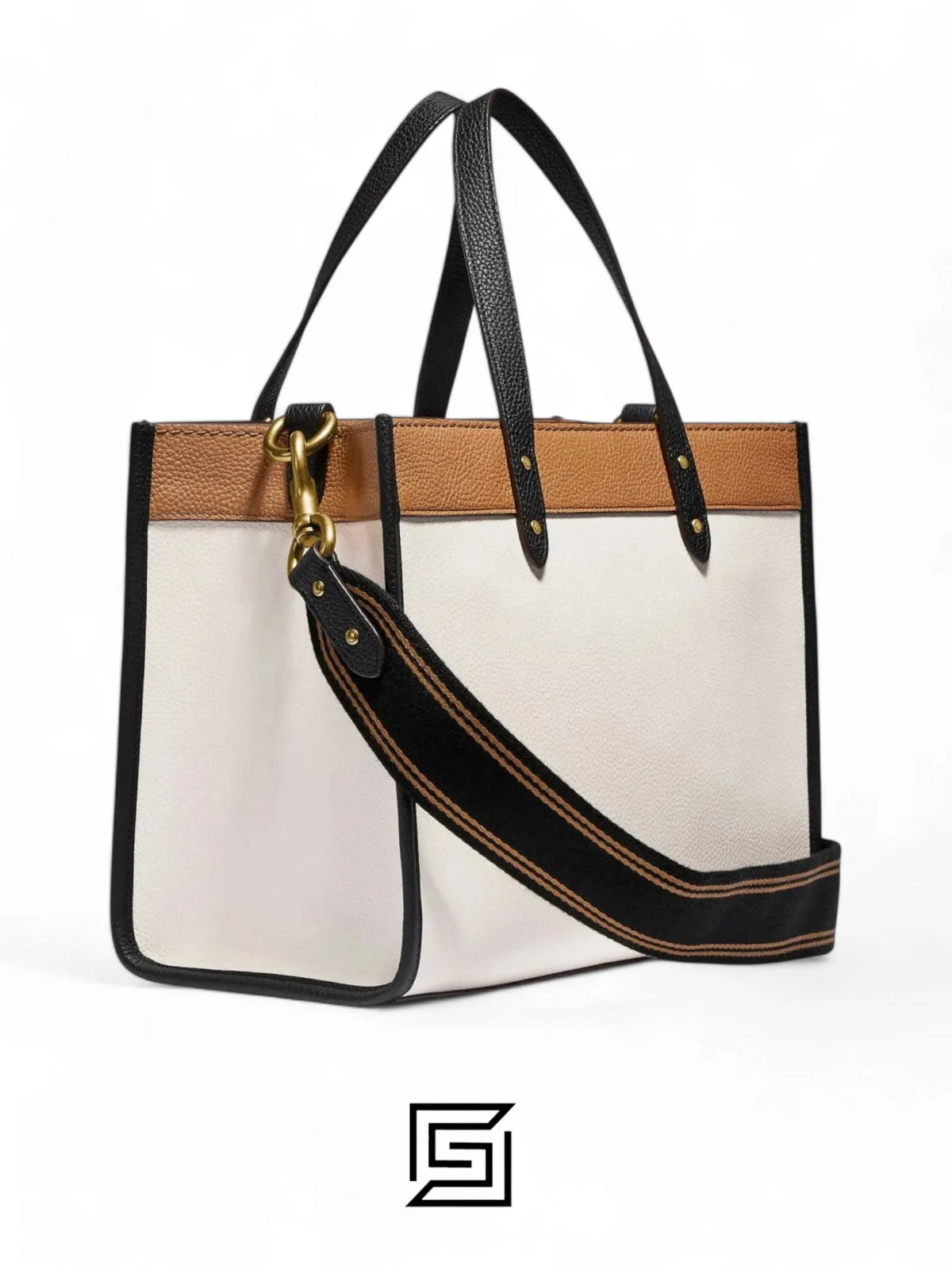 leather Field Tote 30 In Colorblock With Coach Badge C0777