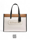 leather Field Tote 30 In Colorblock With Coach Badge C0777