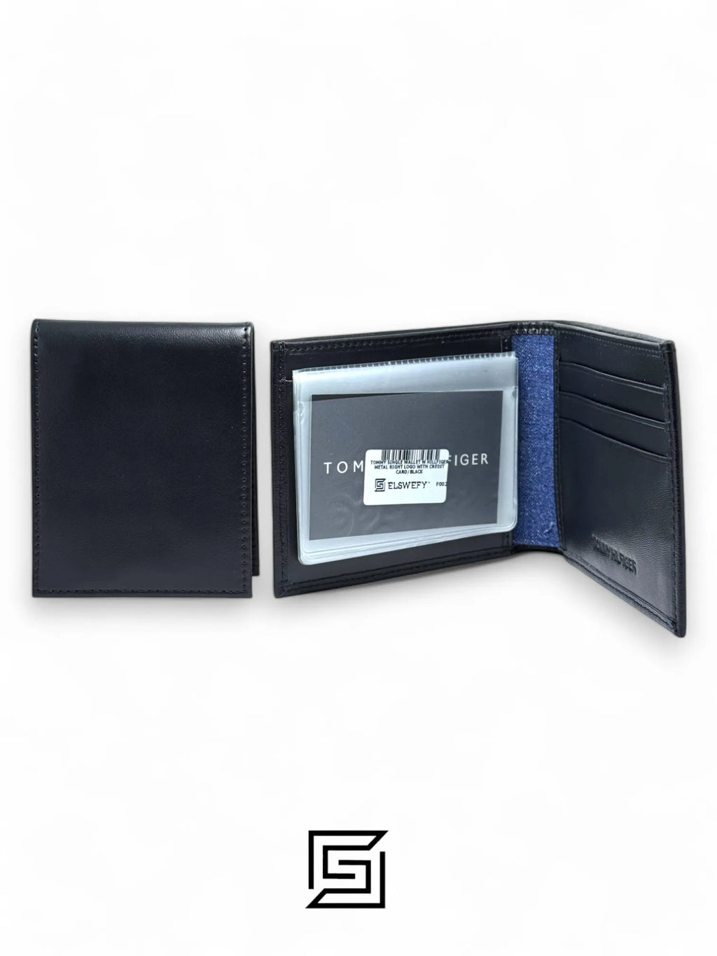 wallets TOMMY SINGLE WALLET W HILLFIGER METAL RIGHT LOGO WITH CREDIT CARD/BLACK