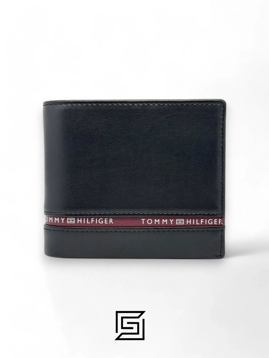 wallets TOMMY SINGLE WALLET W TOMMY HILLFIGER LINE ON LEATHER LOWER/BLACK