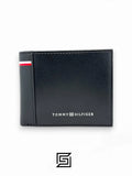 wallets TOMMY SINGLE WALLET W WITH TOMMY HILFIGER SILVER LOGO IN LEATHER/BLACK