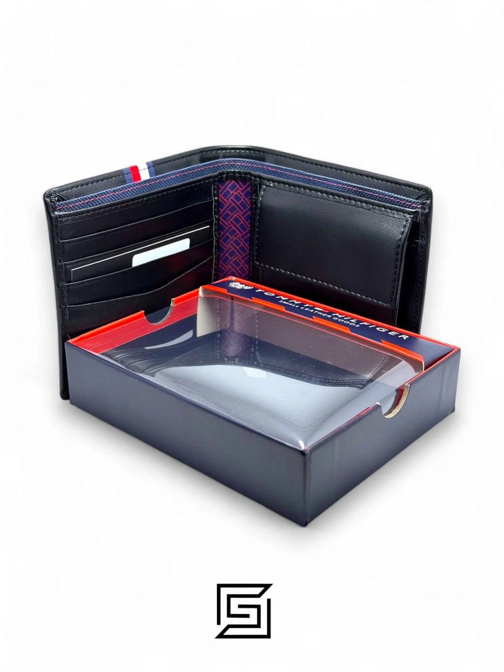 wallets TOMMY SINGLE WALLET W WITH HILLFIGER UP LINE METAL LOGO/BLACK