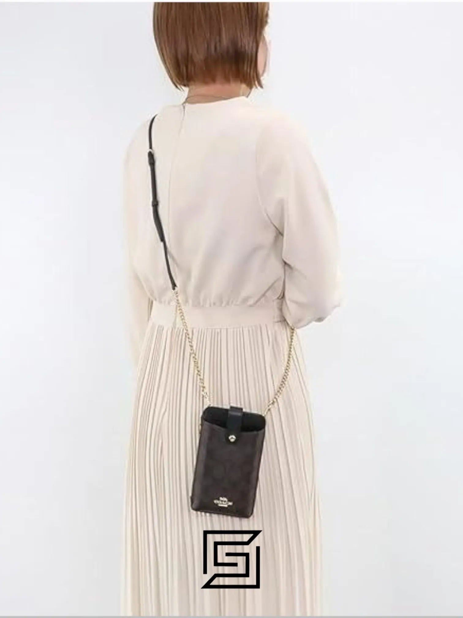 Coach Phone Crossbody In Signature Canvas Dark Brown Style No. C7397
