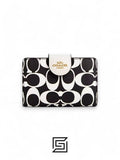 Medium Corner Zip Wallet In Signature Canvas Style No. CP420 black