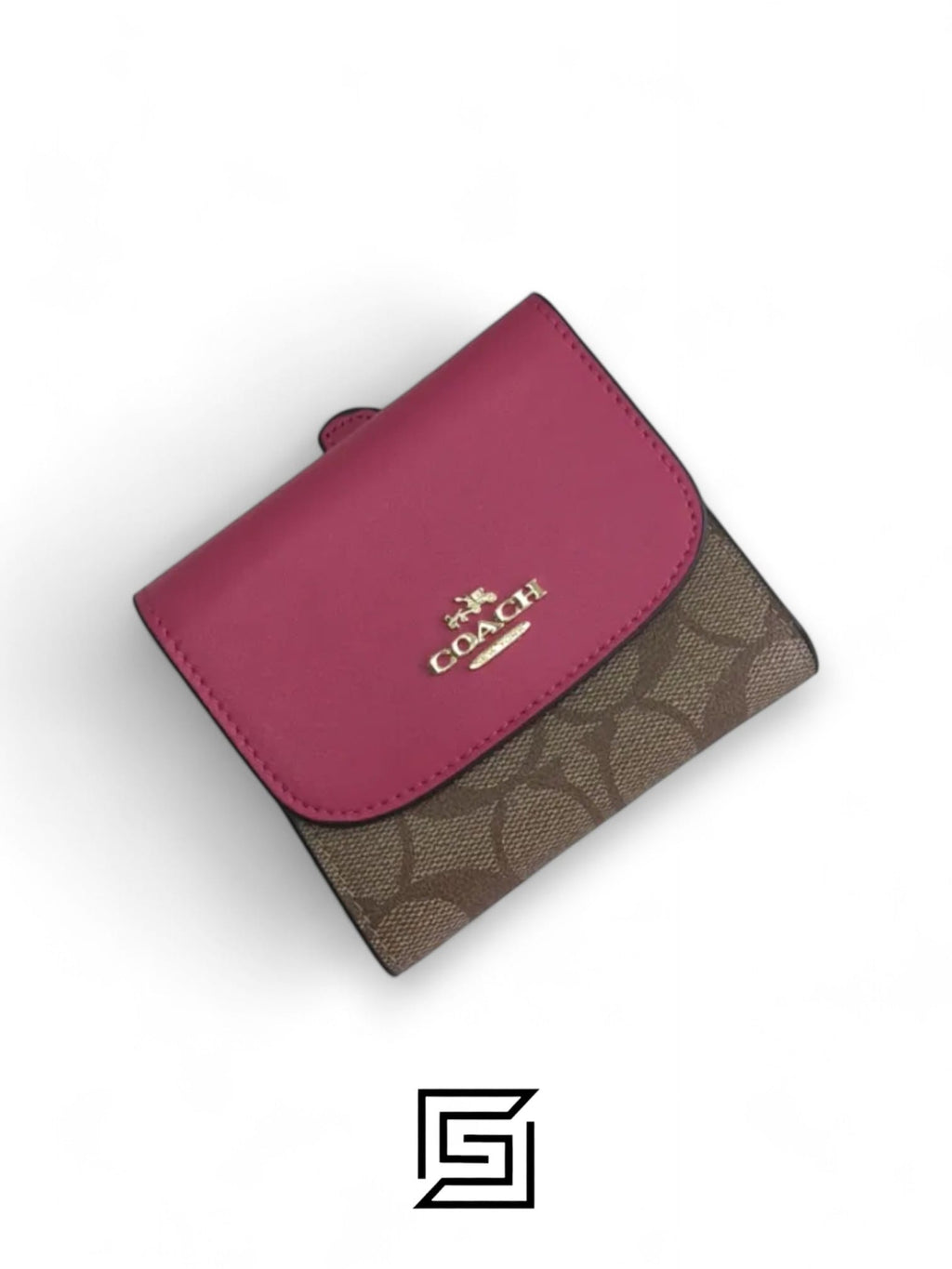 Small Wallet In Signature Canvas Style No. F87589 Dark Pink