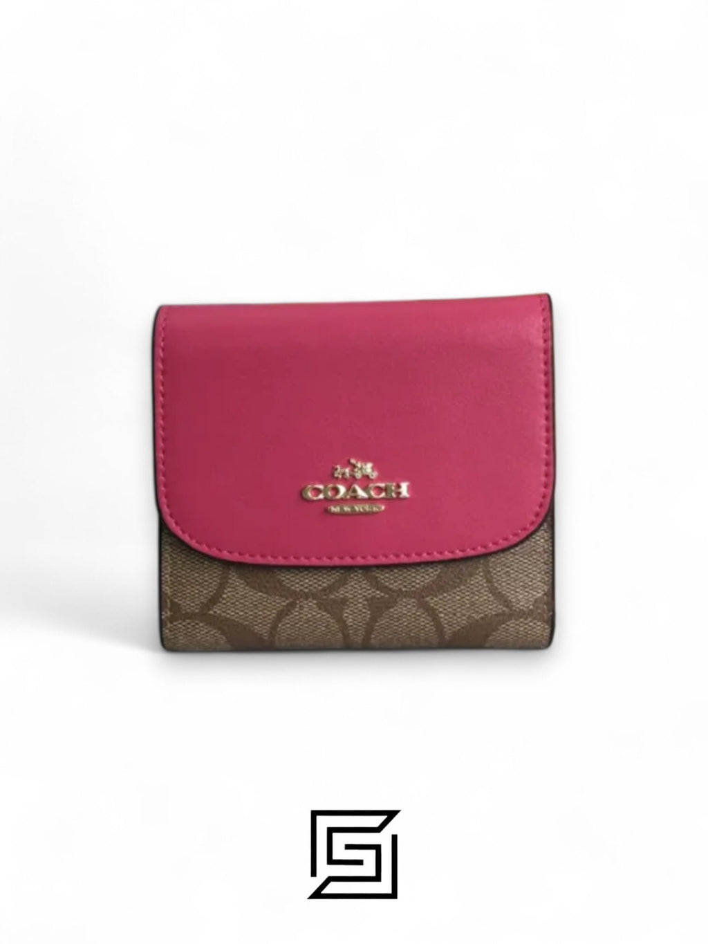 Small Wallet In Signature Canvas Style No. F87589 Dark Pink