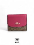 Small Wallet In Signature Canvas Style No. F87589 Dark Pink