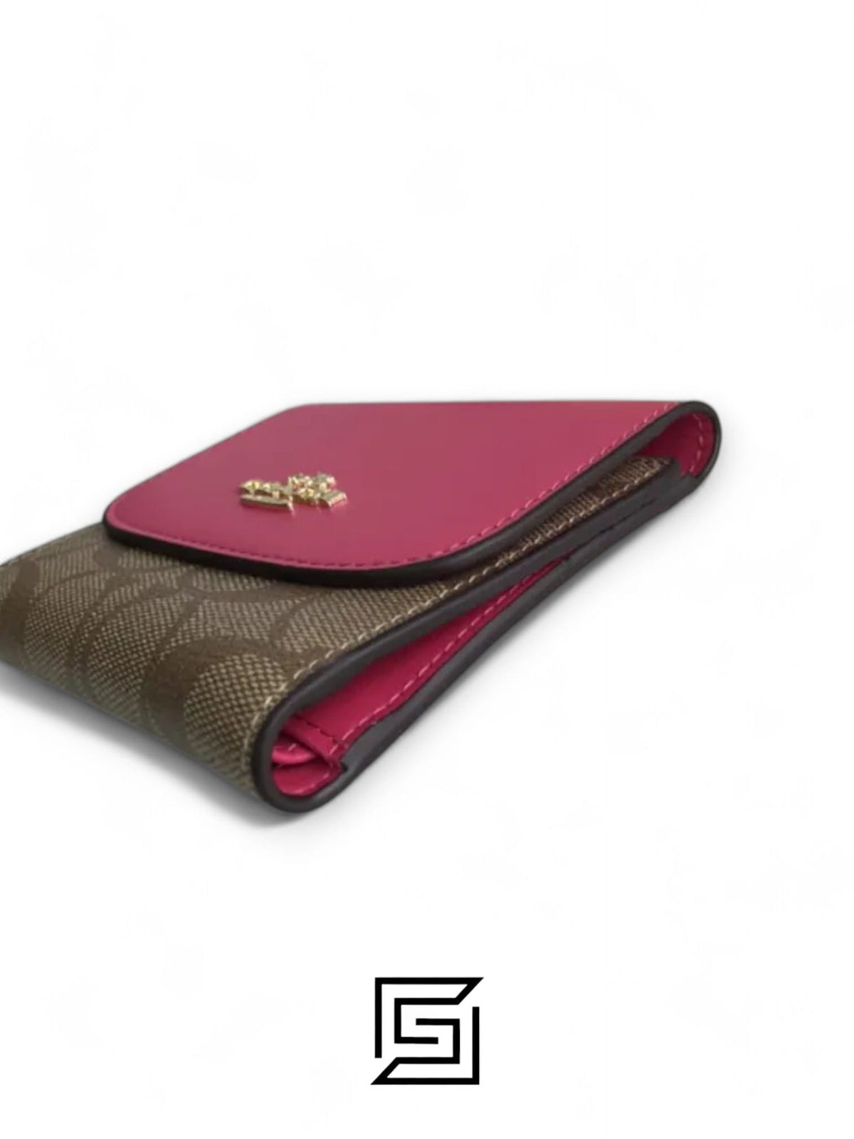 Small Wallet In Signature Canvas Style No. F87589 Dark Pink