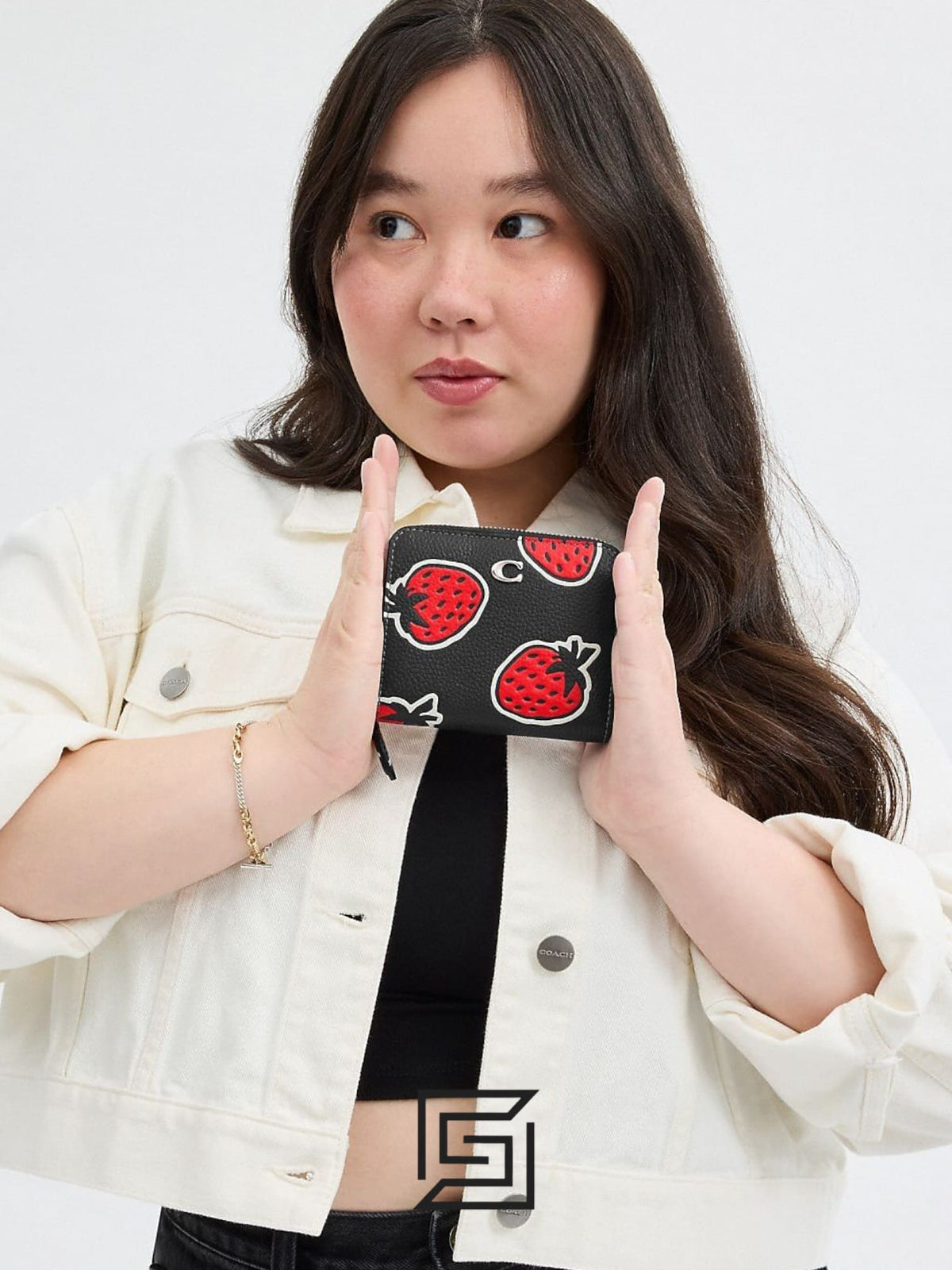 Coach Billfold With Strawberry Print CT908 Black