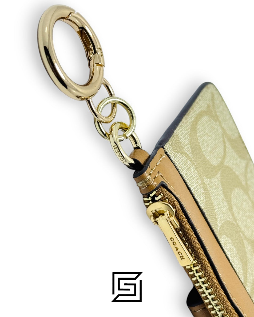 Attachment Card Case In Signature Canvas C7398 KHAKI x Brown