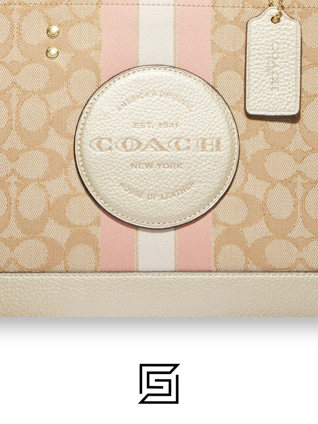 Dempsey Signature Jacquard Tote with Coach Stripe and Patch Style No. CE984 Big Size