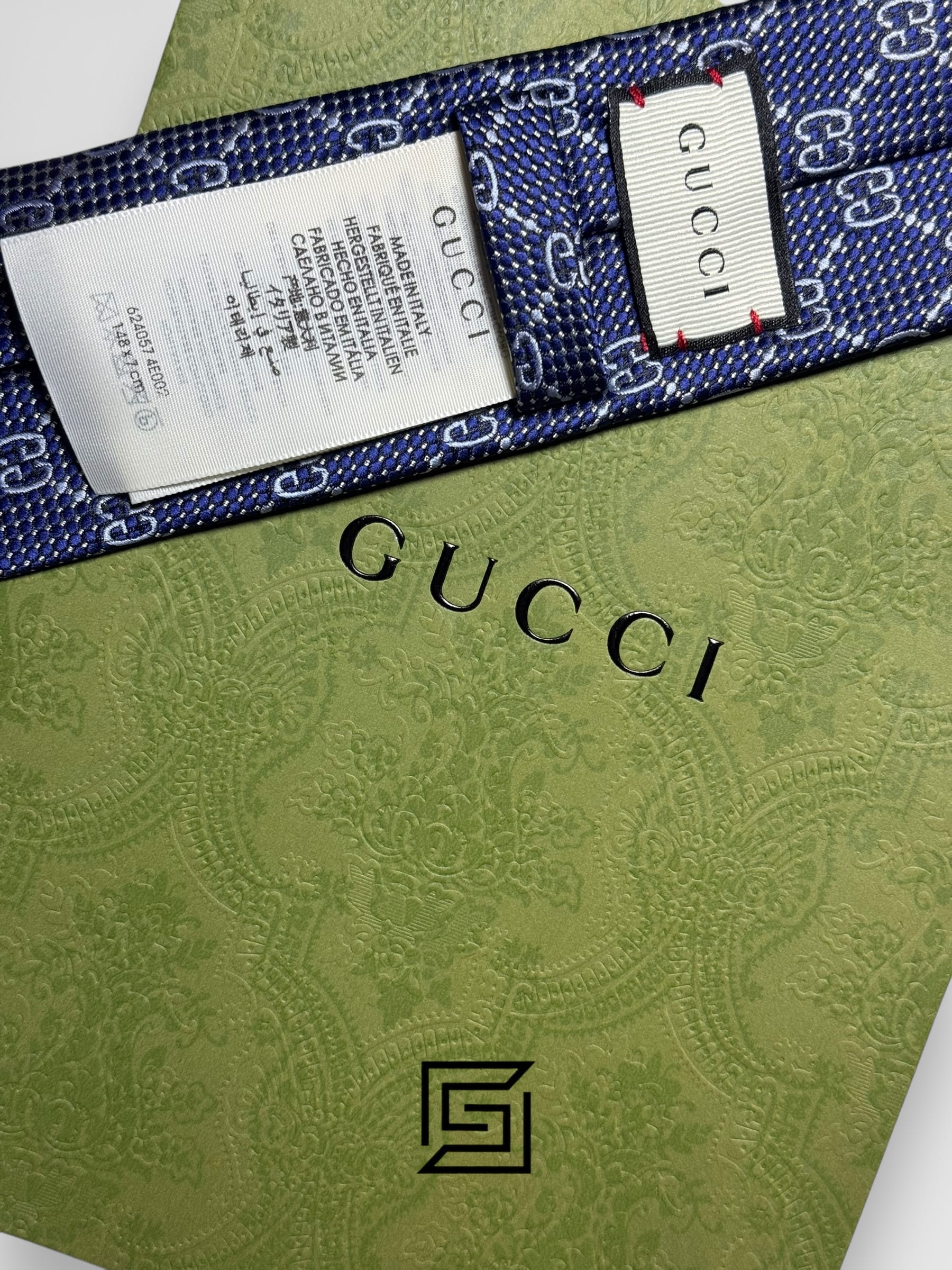 Gucci - Navy Blue Color Big G Pattern With Silver Dots
