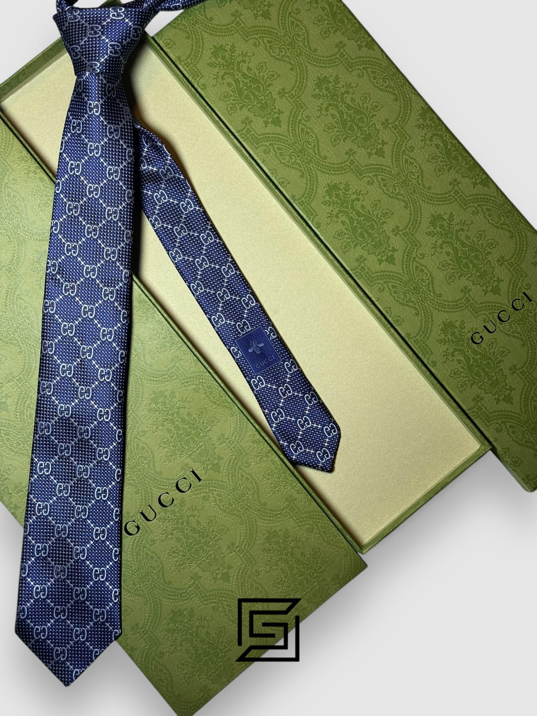 Gucci - Navy Blue Color Big G Pattern With Silver Dots