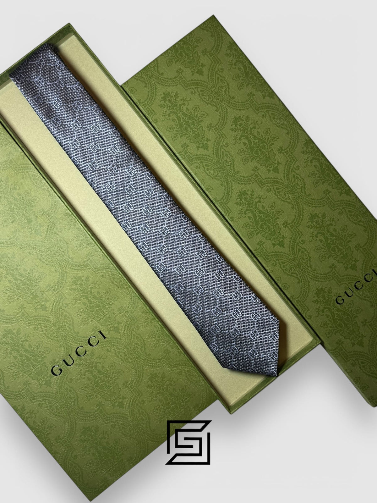 Gucci - Grey Color Big G Pattern With Silver Dots
