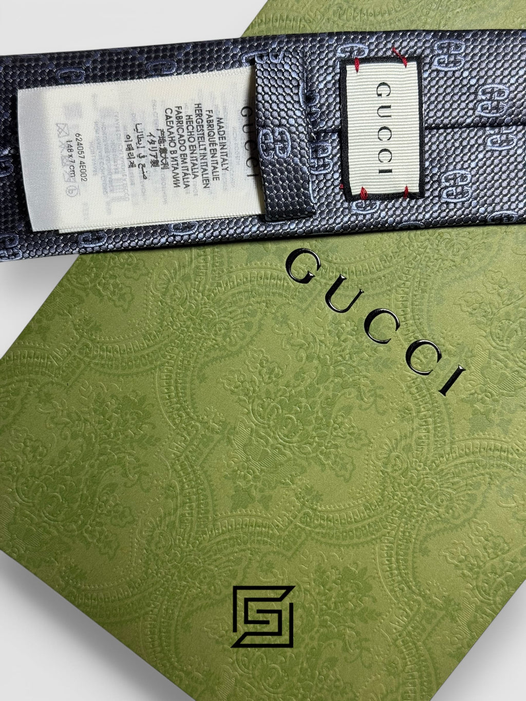 Gucci - Grey Color Big G Pattern With Silver Dots