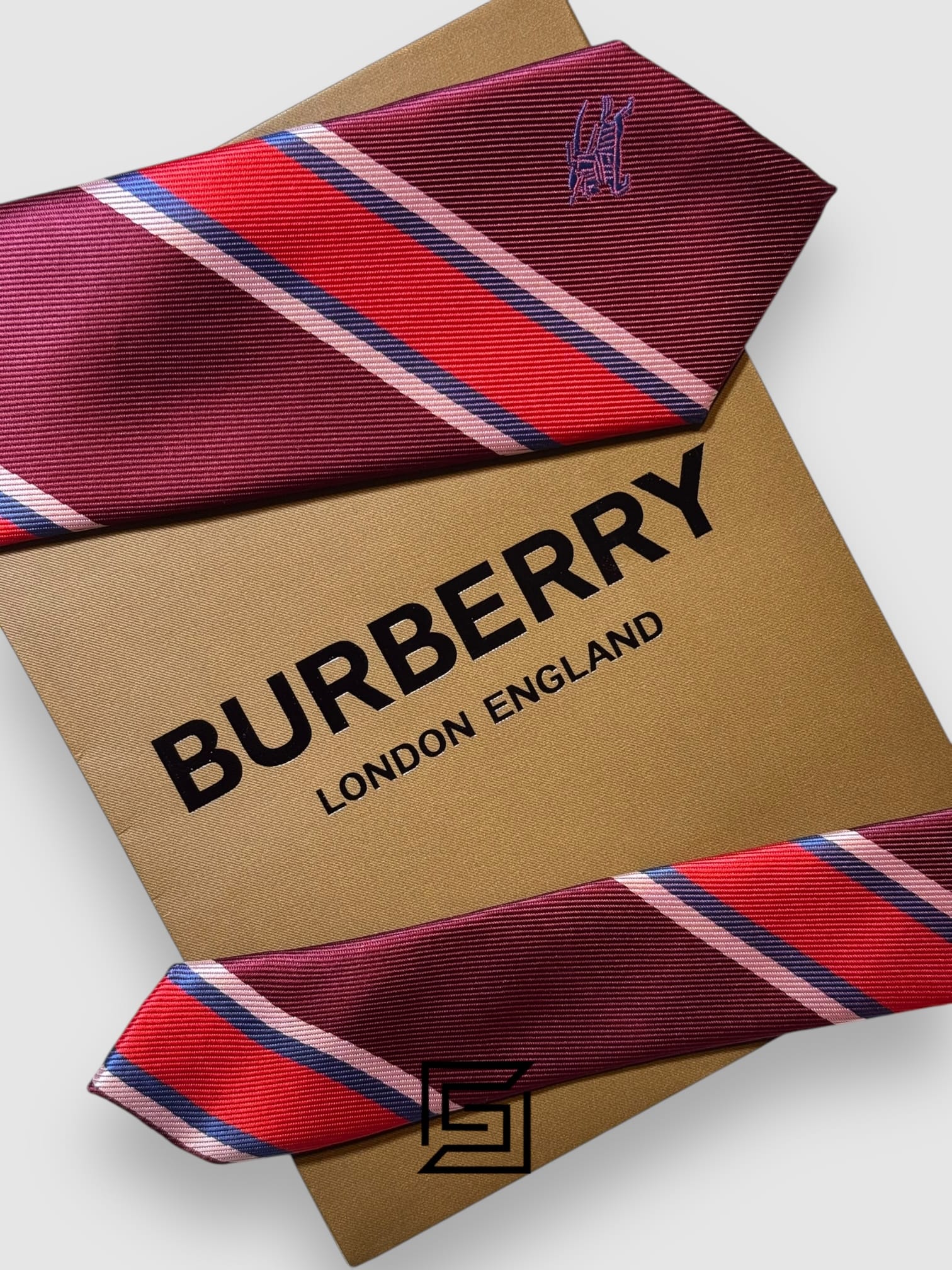 Burberry - Striped Maroon - Red Horse Logo