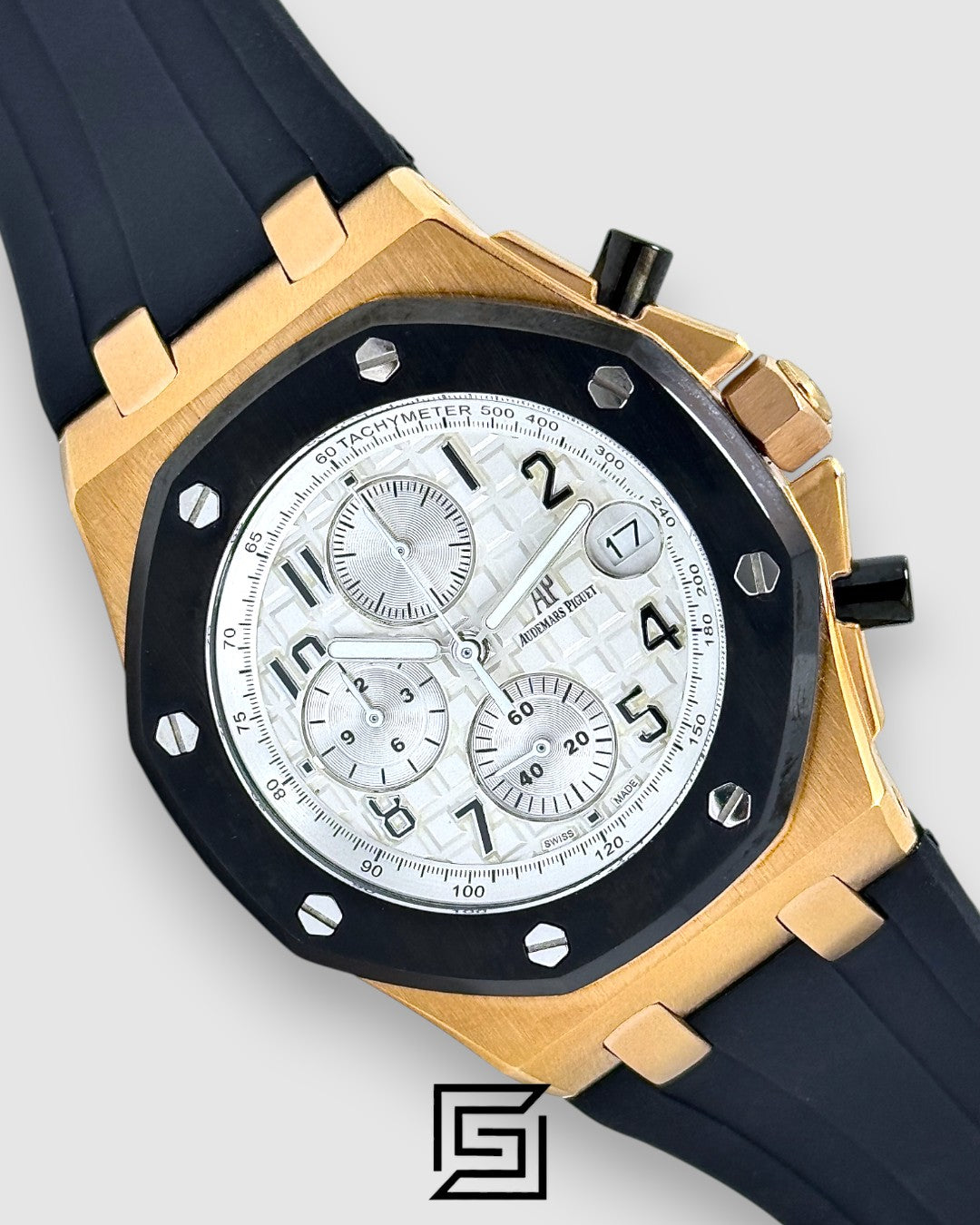 AP Royal Oak Offshore Chronograph Rose Gold White Dial 42mm
